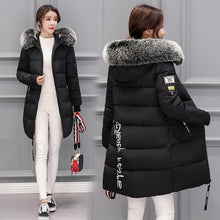 Load image into Gallery viewer, 2023 Winter Women's Cotton-padded Jacket Mid-length Large Fur Collar Plus Fleece Down Padded Jacket Padded Coat
