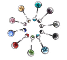 Load image into Gallery viewer, 20 Color Stainless Steel Pressure Drill Navel Stud Belly Ring Color Navel Buckle Piercing Jewelry