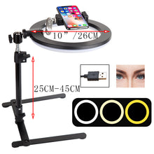 Load image into Gallery viewer, 26CM Photography Lighting Phone Ringlight Tripod Stand Photo Led Selfie Remote Fill Ring Light Lamp Video Youtube Live COOK