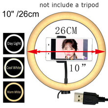 Load image into Gallery viewer, 26CM Photography Lighting Phone Ringlight Tripod Stand Photo Led Selfie Remote Fill Ring Light Lamp Video Youtube Live COOK