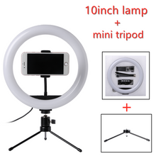 Load image into Gallery viewer, 26cm 10 inch Selfie Ring LED Light with Stand Tripod Photography studio Ring Lamps for Phone TikTok Youtube Makeup Video Vlog