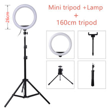 Load image into Gallery viewer, 26cm 10 inch Selfie Ring LED Light with Stand Tripod Photography studio Ring Lamps for Phone TikTok Youtube Makeup Video Vlog