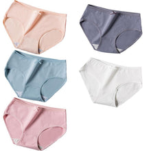 Load image into Gallery viewer, 5Pcs Cotton Panties Breathable Women Underwear Briefs Solid Pantys Ladies Underpants