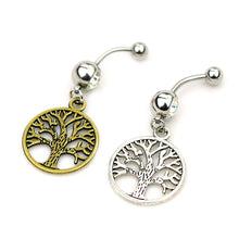 Load image into Gallery viewer, Wishing Tree Belly Ring Electroplated Bronze Belly Ring Navel Stud
