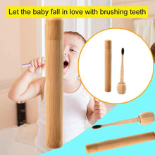 Load image into Gallery viewer, 1set Natural Bamboo Toothbrush Adult Child Portable Tooth Brush Travel Holder Set Washable