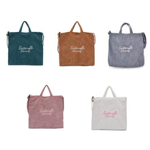 Load image into Gallery viewer, Women Corduroy Canvas Tote Ladies Casual Shoulder Bag Foldable Reusable Shopping Bags Beach Bag Female Cotton
