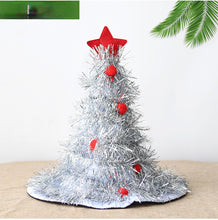 Load image into Gallery viewer, Christmas Tree Hat Christmas Decoration Supplies Non-Woven Rain Silk Christmas Hat Party Supplies Dress up Christmas Hat