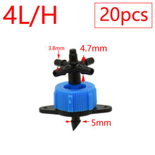 Load image into Gallery viewer, 2L 4L 8L Dripper Irrigation 2/4-way Arrow Dropper Connector Cross Water Splitter Emitter Drip Arrow Micro Drip Irrigation System