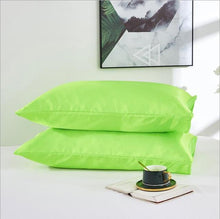 Load image into Gallery viewer, 2PCS Satin Silk Pillowcase Black White Solid Color Satin Imitated Silk Pillow Cover US Twin Queen King Size Pillowcase Dropship