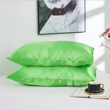 Load image into Gallery viewer, 2PCS Satin Silk Pillowcase Black White Solid Color Satin Imitated Silk Pillow Cover US Twin Queen King Size Pillowcase Dropship
