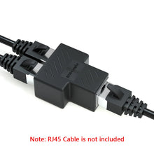 Load image into Gallery viewer, 2pcs 1 to 2 Ways Ethernet RJ45 Female Cable Splitter Adapter Connector for Router PC Laptop IP Camera TV Box