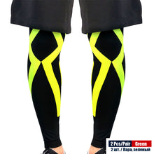 Load image into Gallery viewer, 2Pcs/Pair Sports Full Length Leg Compression Sleeves Basketball Knee Brace Protect Calf and Shin Splint Support for Men Women