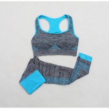 Load image into Gallery viewer, Yoga Set Crop Tops + Yoga Leggings Fitness Gym Running Clothes For Women