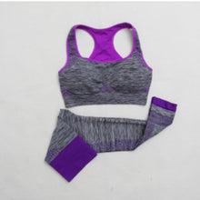 Load image into Gallery viewer, Yoga Set Crop Tops + Yoga Leggings Fitness Gym Running Clothes For Women