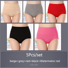 Load image into Gallery viewer, 5PCS/Set Women's High Waist Cotton Panties Briefs Soft Breathable Comfy Underwear Plus Size M-XXXL