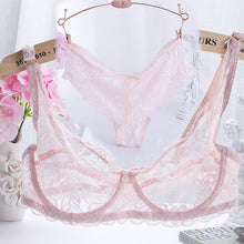 Load image into Gallery viewer, Intimates Hollow Out Lace Bra Briefs Women Ultra-thin Underwear Bra and Panties Set Sexy Lingerie