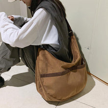 Load image into Gallery viewer, Fashion Women Corduroy Roomy Bag Retro Oversized Shoulder Crossbody Bag for Girls