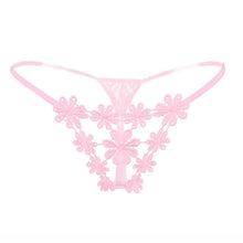 Load image into Gallery viewer, Women's Lingerie Embroidery G String Hollow Out Thong Underwear Femal T-Back Sexy Low-Waist Panties KL65