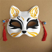 Load image into Gallery viewer, Fox Mask with Tassels&Bell Non-toxic Cosplay Hand Painted 3D Fox Mask Costumes Props Accessories