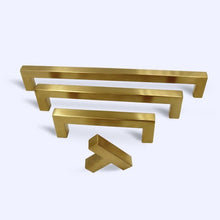 Load image into Gallery viewer, Doorknob 3-15Inch Black Cabinet Handles Stainless Steel Square Closet Drawer Cupboard Pulls Bathroom Door Knobs Furniture Kitchen Handle