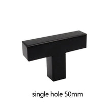Load image into Gallery viewer, Doorknob 3-15Inch Black Cabinet Handles Stainless Steel Square Closet Drawer Cupboard Pulls Bathroom Door Knobs Furniture Kitchen Handle