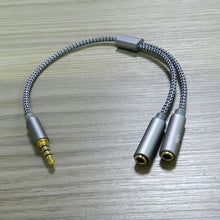 Load image into Gallery viewer, 3.5mm Headset Adapter Headphone Mic Y Splitter Cable 3.5mm AUX Stereo Male to 2 Female Separate Audio Microphone Plugs