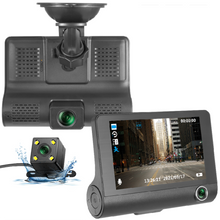 Load image into Gallery viewer, 3 Cameras Lens 4.0In Car DVR Dash Cam HD Dash Camera Dual Lens Video Recorder 1080P Black Box Cycle Dashcam Mirror