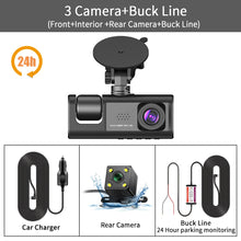 Load image into Gallery viewer, Car DVR HD 1080P 3-Lens Inside Vehicle Dash CamThree Way Camera DVRs Recorder Video Registrator Dashcam Camcorder