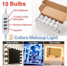 Load image into Gallery viewer, 3 Colors LED Makeup Mirror Light Bulb Vanity Lights Dimmable Wall Mirror Lamp 2,4,6,10,12 Bulbs Kit for Dressing Room