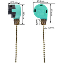 Load image into Gallery viewer, 3 Pack Ceiling Fan Switch 3 Speed 4 Wire Zing Ear ZE-268S6 Fan Pull Chain Switch Replacement Speed Control Switch