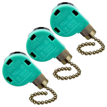 Load image into Gallery viewer, 3 Pack Ceiling Fan Switch 3 Speed 4 Wire Zing Ear ZE-268S6 Fan Pull Chain Switch Replacement Speed Control Switch