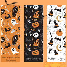 Load image into Gallery viewer, 30-90pcs 9*3CM Happy Halloween Stickers Pumpkin Witch Skull Sealing Labels Scrapbooking for Holiday Gift Package Decor Sticker