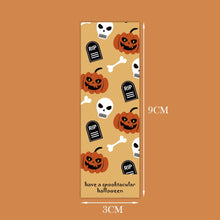 Load image into Gallery viewer, 30-90pcs 9*3CM Happy Halloween Stickers Pumpkin Witch Skull Sealing Labels Scrapbooking for Holiday Gift Package Decor Sticker