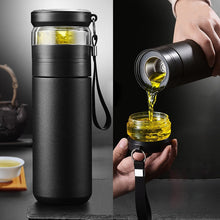 Load image into Gallery viewer, 300/500ml Creative Insulated Cup with Filter Tea Maker Stainless Steel Thermos Bottle with Glass Infuser Separates Tea and Water