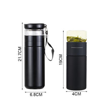 Load image into Gallery viewer, 300/500ml Creative Insulated Cup with Filter Tea Maker Stainless Steel Thermos Bottle with Glass Infuser Separates Tea and Water