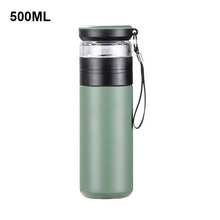 Load image into Gallery viewer, 300/500ml Creative Insulated Cup with Filter Tea Maker Stainless Steel Thermos Bottle with Glass Infuser Separates Tea and Water