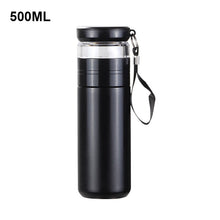 Load image into Gallery viewer, 300/500ml Creative Insulated Cup with Filter Tea Maker Stainless Steel Thermos Bottle with Glass Infuser Separates Tea and Water