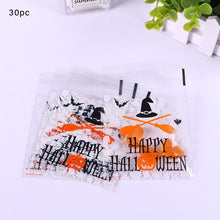 Load image into Gallery viewer, 30pc Halloween Gift Bags Cookies Candy Transparent Bags Ghost Festival Kids Gifts Snacks Pack Bag Happy Halloween Party Supplies