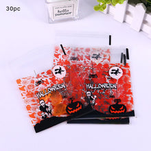 Load image into Gallery viewer, 30pc Halloween Gift Bags Cookies Candy Transparent Bags Ghost Festival Kids Gifts Snacks Pack Bag Happy Halloween Party Supplies