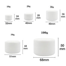 Load image into Gallery viewer, 30Pcs 10g/20g/30g/50g/100g Empty Makeup Jar Pot Refillable Sample Bottles Travel Face Cream Lotion Cosmetic Container White