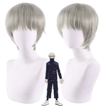 Load image into Gallery viewer, 30cm Anime Jujutsu Kaisen Gojo Satoru Release State Wig Cosplay Wigs Playing Powder Short Silver White Hair Halloween 1:1 Wigs