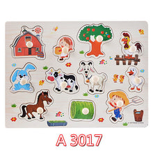 Load image into Gallery viewer, Kid Early educational toys baby hand grasp wooden puzzle toy alphabet and digit learning education child wood jigsaw toy 30cm