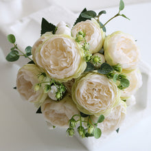 Load image into Gallery viewer, 30cm Rose Pink Silk Peony Artificial Flowers Bouquet Fake Flowers for Home Wedding Decoration indoor
