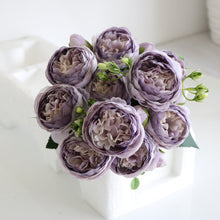 Load image into Gallery viewer, 30cm Rose Pink Silk Peony Artificial Flowers Bouquet Fake Flowers for Home Wedding Decoration indoor