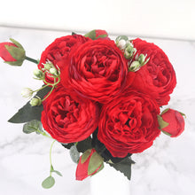 Load image into Gallery viewer, 30cm Rose Pink Silk Peony Artificial Flowers for Home Wedding Decoration indoor