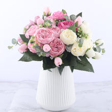 Load image into Gallery viewer, 30cm Rose Pink Silk Peony Artificial Flowers for Home Wedding Decoration indoor