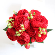 Load image into Gallery viewer, 30cm Rose Pink Silk Peony Artificial Flowers for Home Wedding Decoration