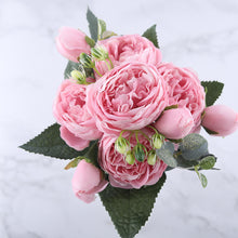 Load image into Gallery viewer, 30cm Rose Pink Silk Peony Artificial Flowers for Home Wedding Decoration indoor