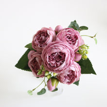 Load image into Gallery viewer, 30cm Rose Pink Silk Peony Artificial Flowers for Home Wedding Decoration