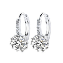 Load image into Gallery viewer, Round Super Flash Zircon Simple and Elegant Earrings Imported All-Match Classic Earrings Earrings